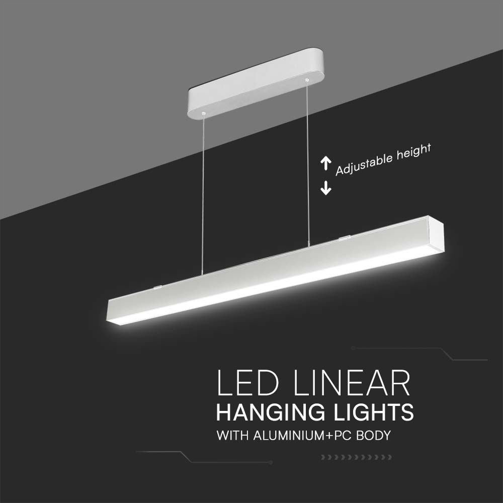 40W LED Linear Hanging Suspension Light : Up & Down System 3IN1 White Body img 2