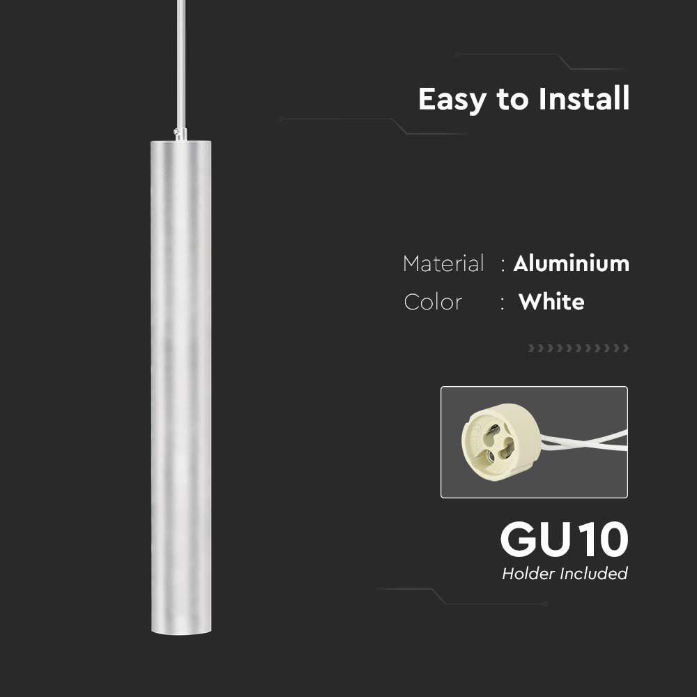 1*GU10 Hanging Pendant White D60*500MM img 1