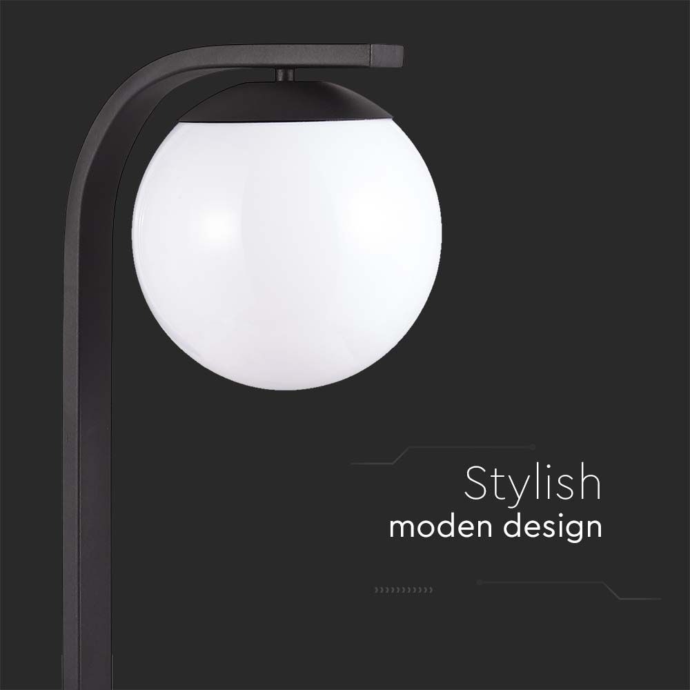 Lampione LED da Giardino con Portalampada a Lanterna E27 Colore Nero Opaco h: 105cm IP44