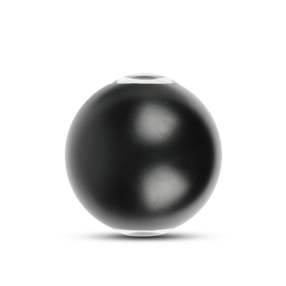 6W LED Wall Light Corpo Nero Rotondo IP65 4000K img 1