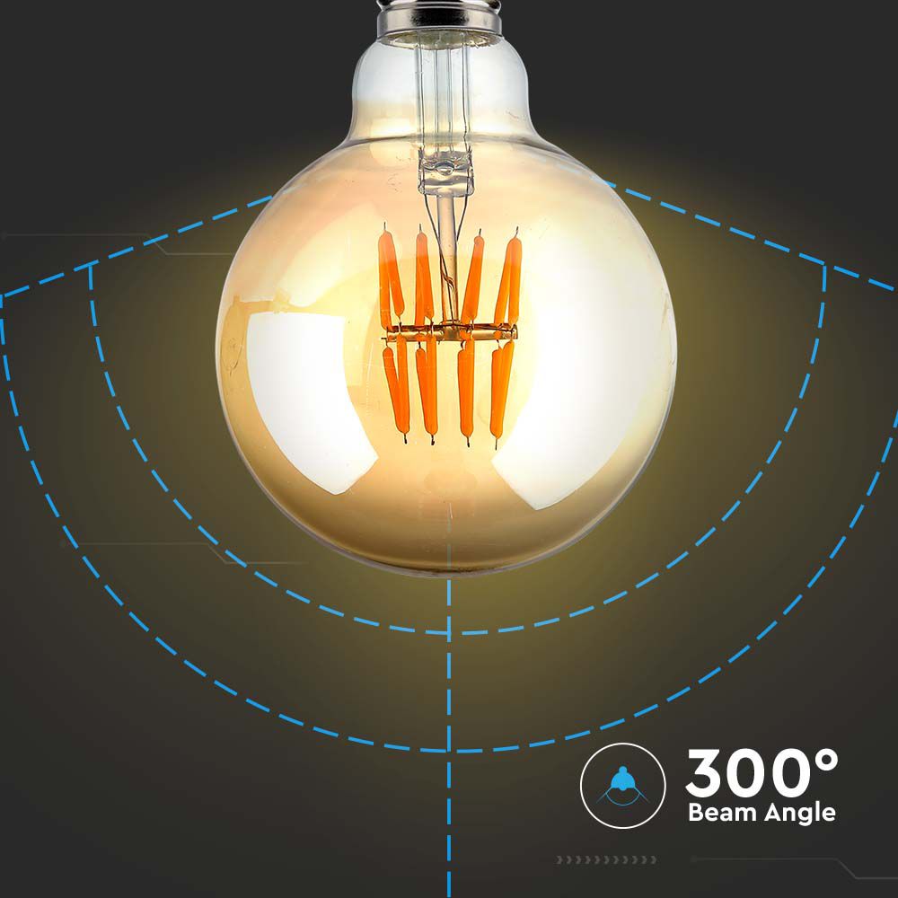 LED - 8W Filament E27 G95 Amber 2200K img 1