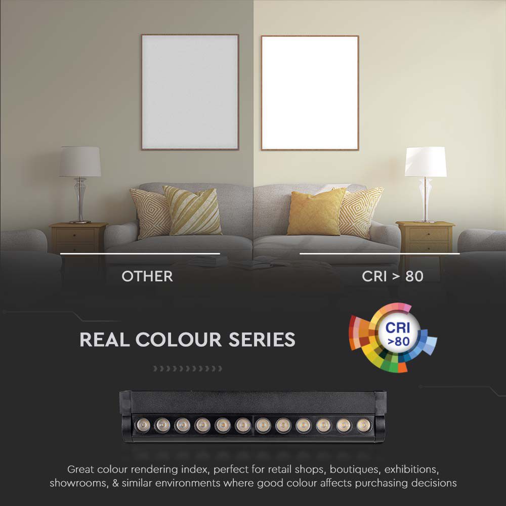 12W LED Magnetic Linear Spotlight Slim Adjustable 3000K Black Body img 3