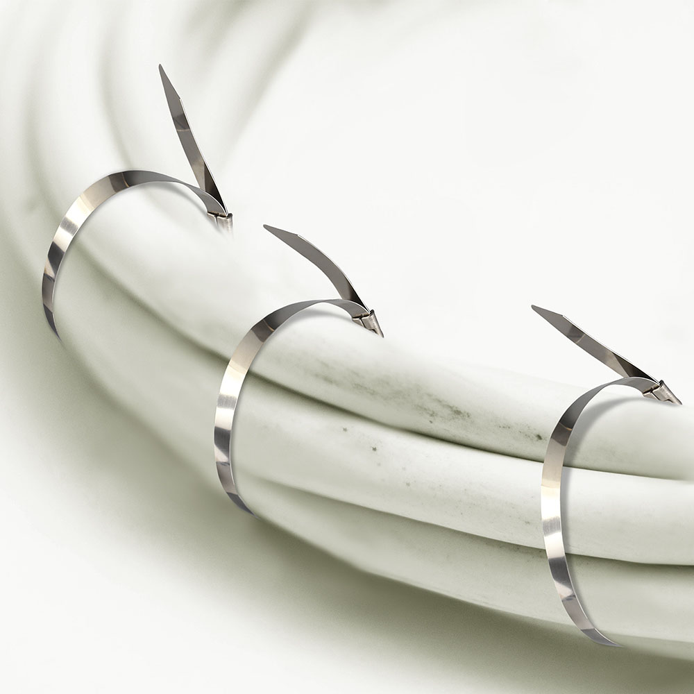 fascetta di fissaggio acciaio inox 4.6 x 200mm 100pcs/pack