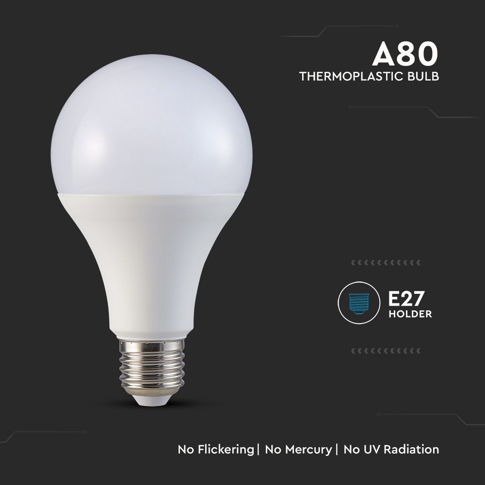 LED Bulb - SAMSUNG CHIP 20W E27 A80 Plastic 6400K img 1