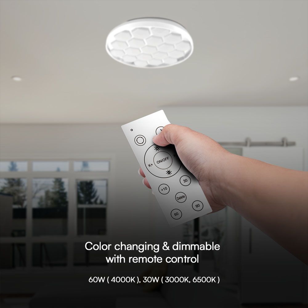 30W - 60W - 30W Designer Domelight Remote Control Dimmable Beehive Cover img 2