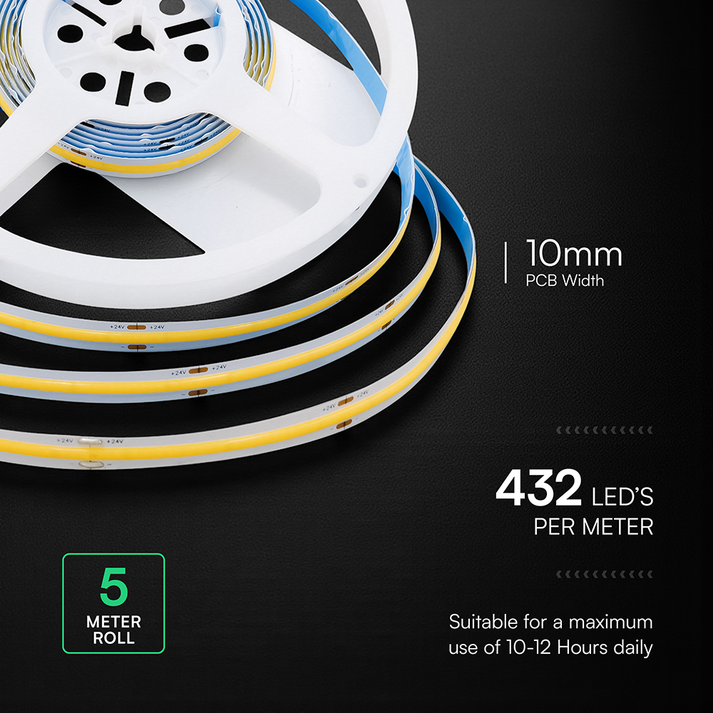 LED COB Strip Light IP20 24V 6500K 420 LEDs 10W/m img 1
