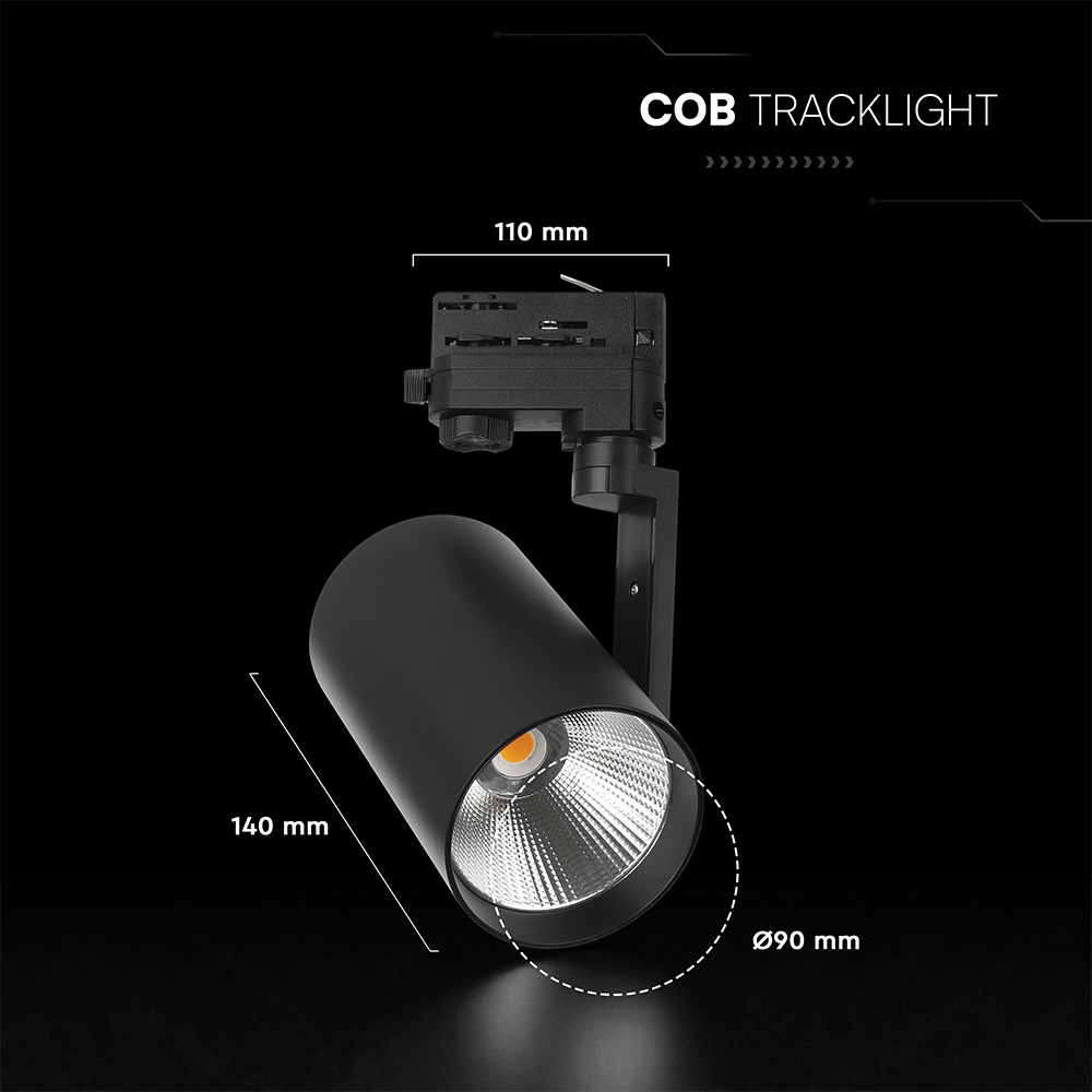 35W LED COB Tracklight CREE CHIP 6400K Black Body
