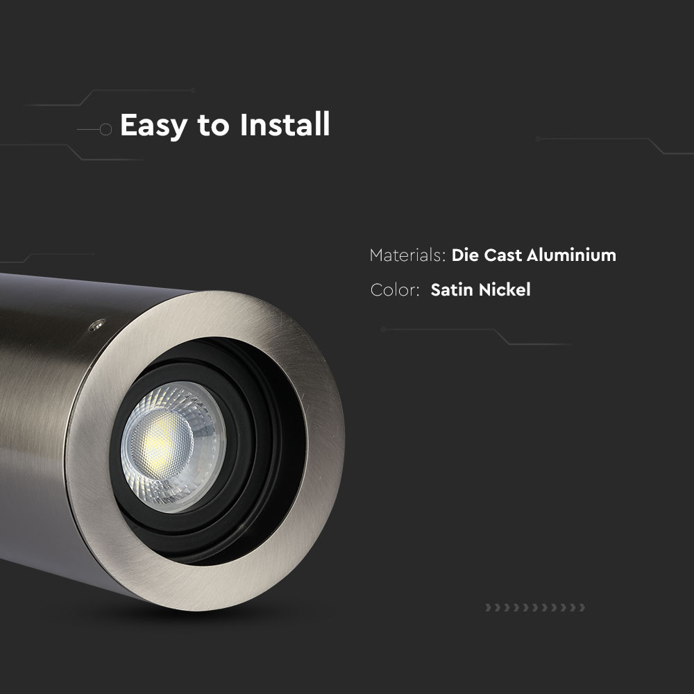 GU10 Adattatore per Faretti Rotondo Nichel satinato