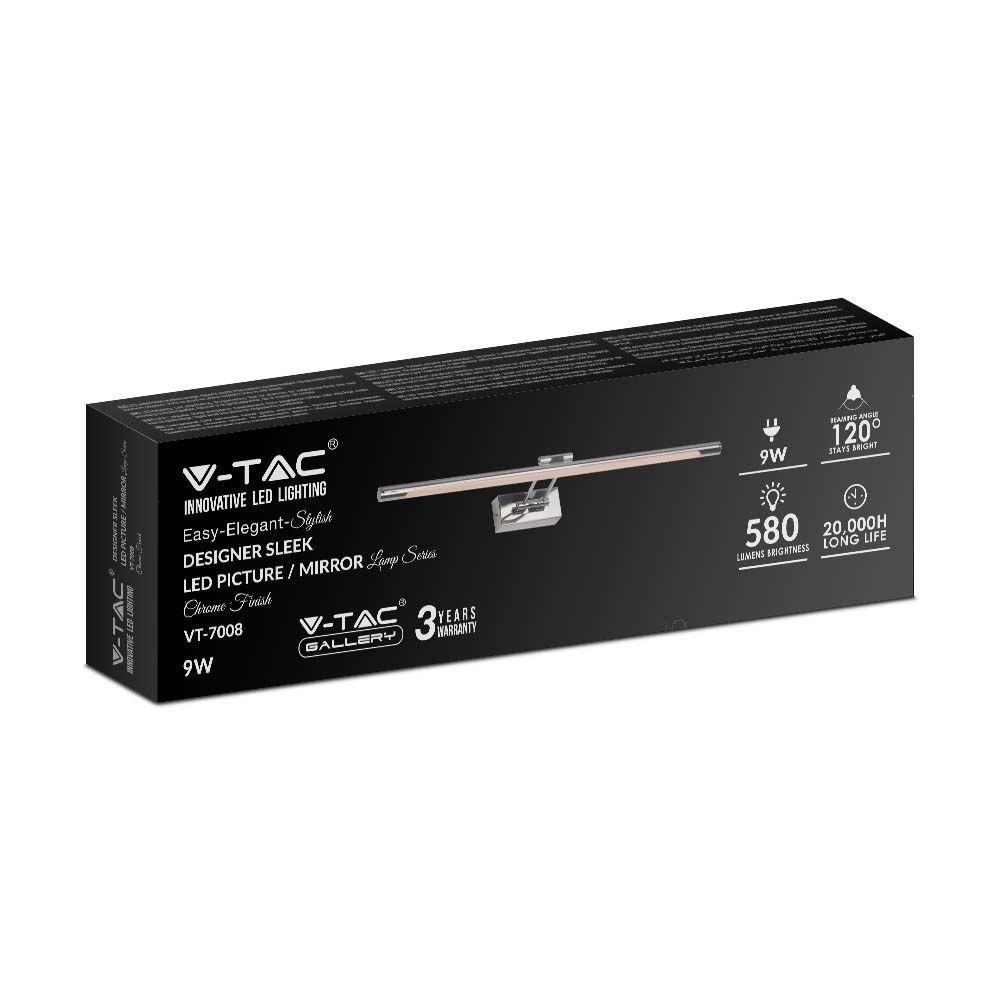 8W LED Picture/Mirror Lamp Chrome 3000K 500