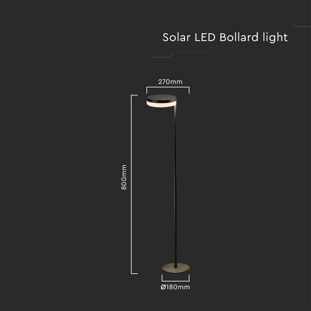 2W LED Sollar Bollard Lamp IP44 3000K