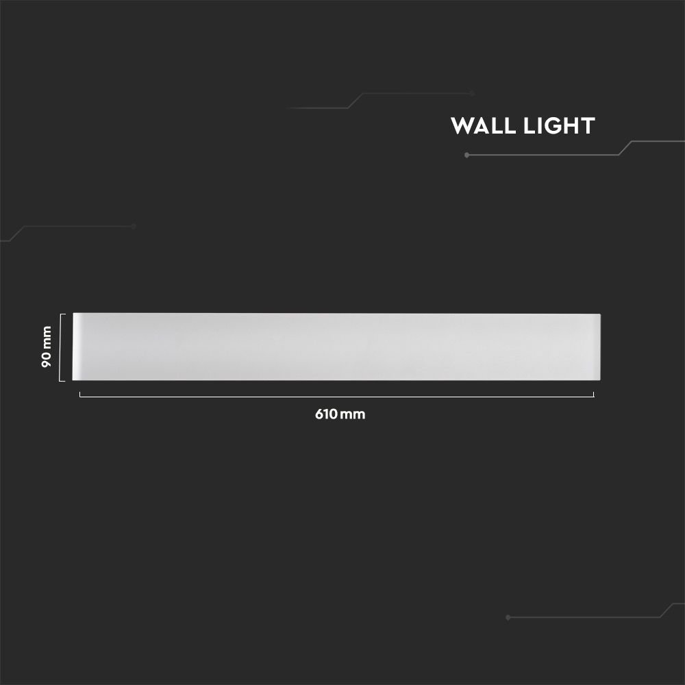 20W  Wall Lamp White Boddy IP44 3000K