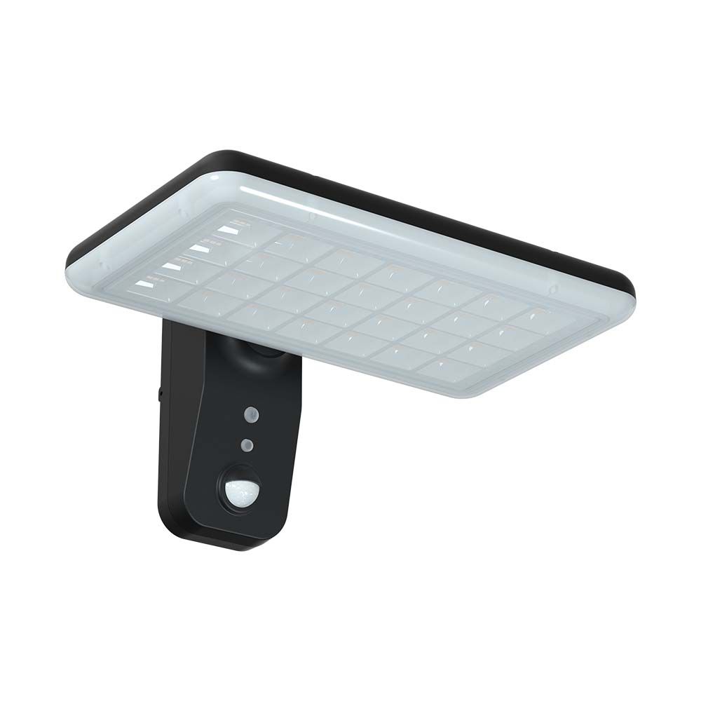 Lampada LED Solare 15W da Muro Rettangolare con Batteria LiFePO4 3.2V Colore Nero CCT: 6000K+4000K IP65 img 1