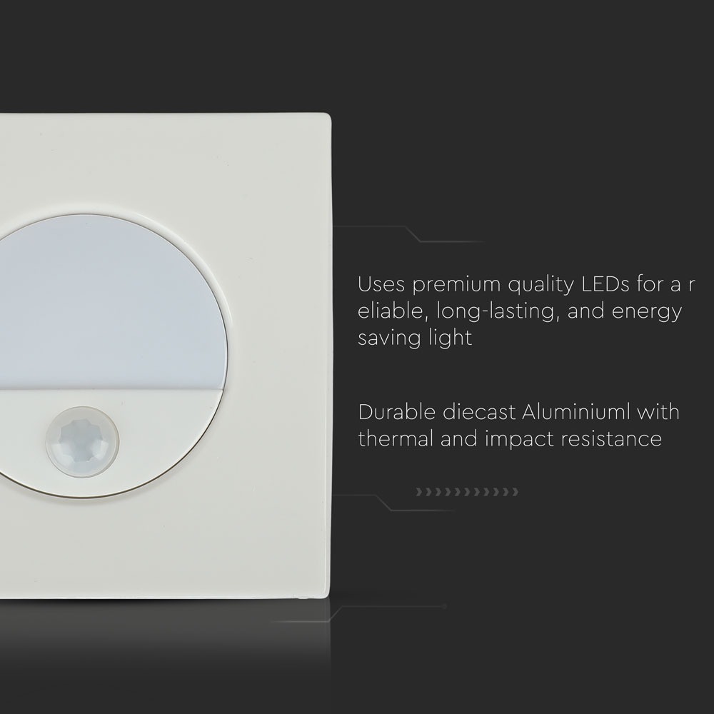 3W Spot LED Luce scale Sensor Bianco naturale img 2