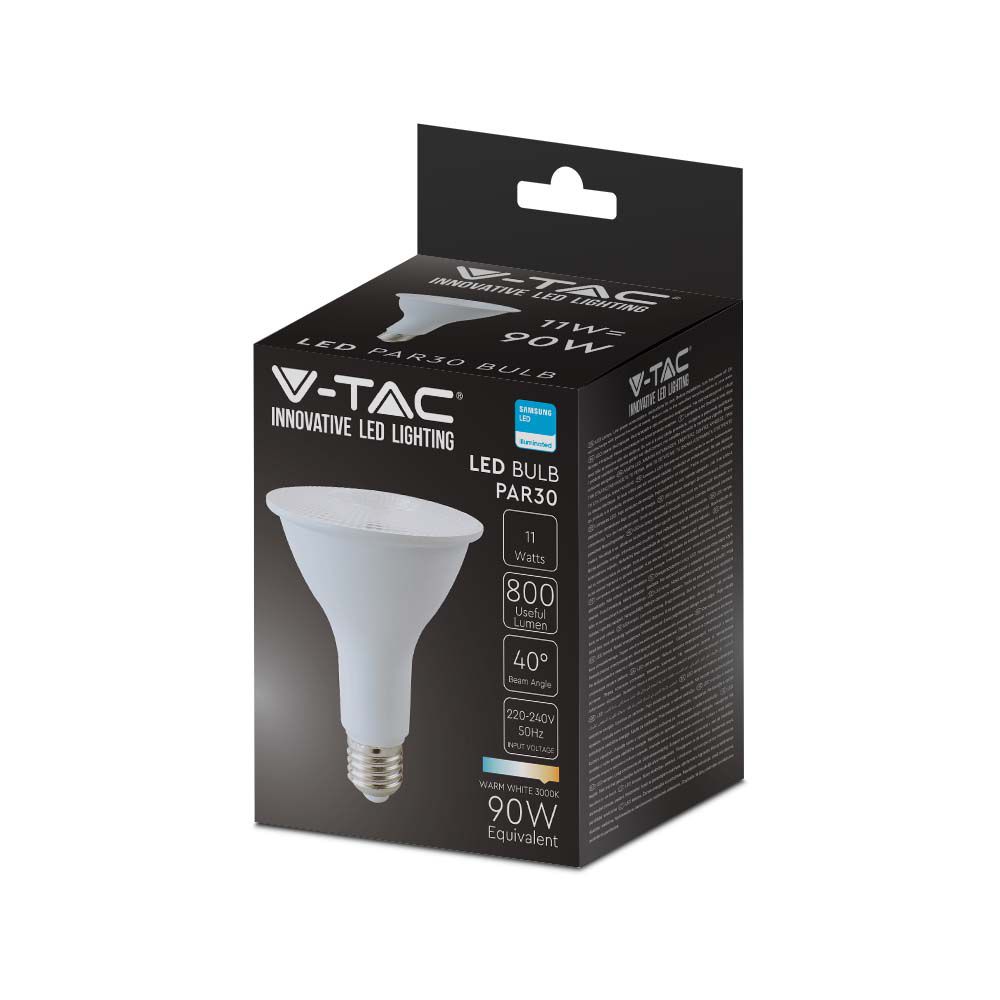 LED - SAMSUNG CHIP 11W E27 PAR30 Plastic 3000K