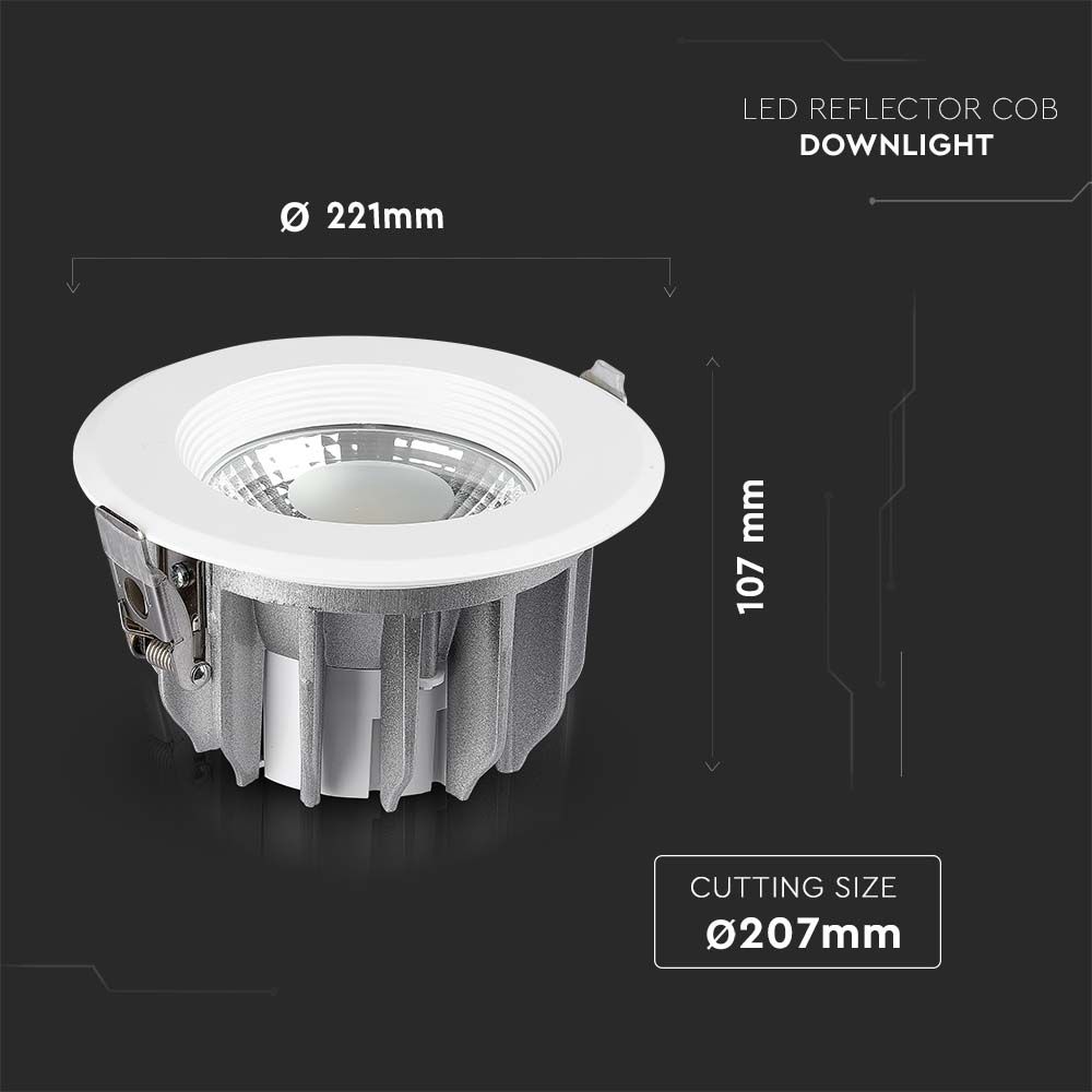40W LED COB DownReflectorA++Round 4500K