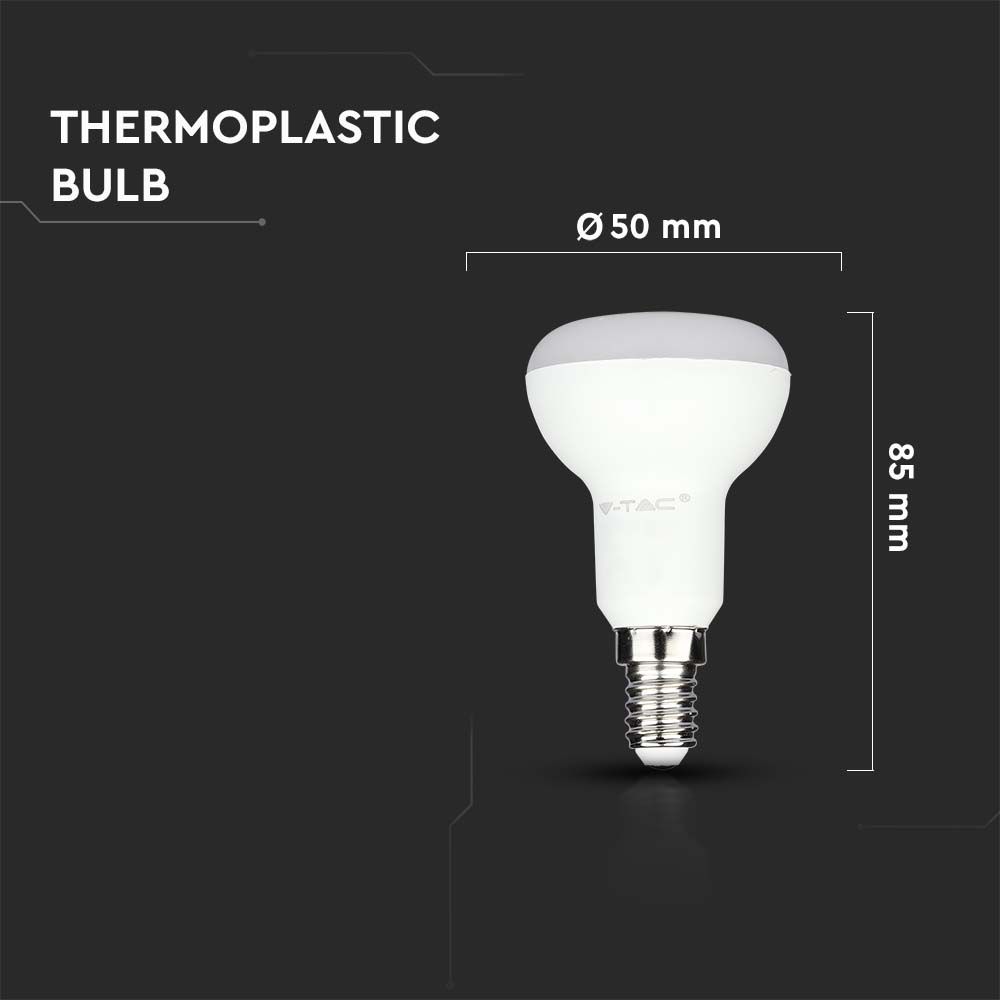 LED Bulb - SAMSUNG CHIP 4.8W E14 R50 Plastic 6400K