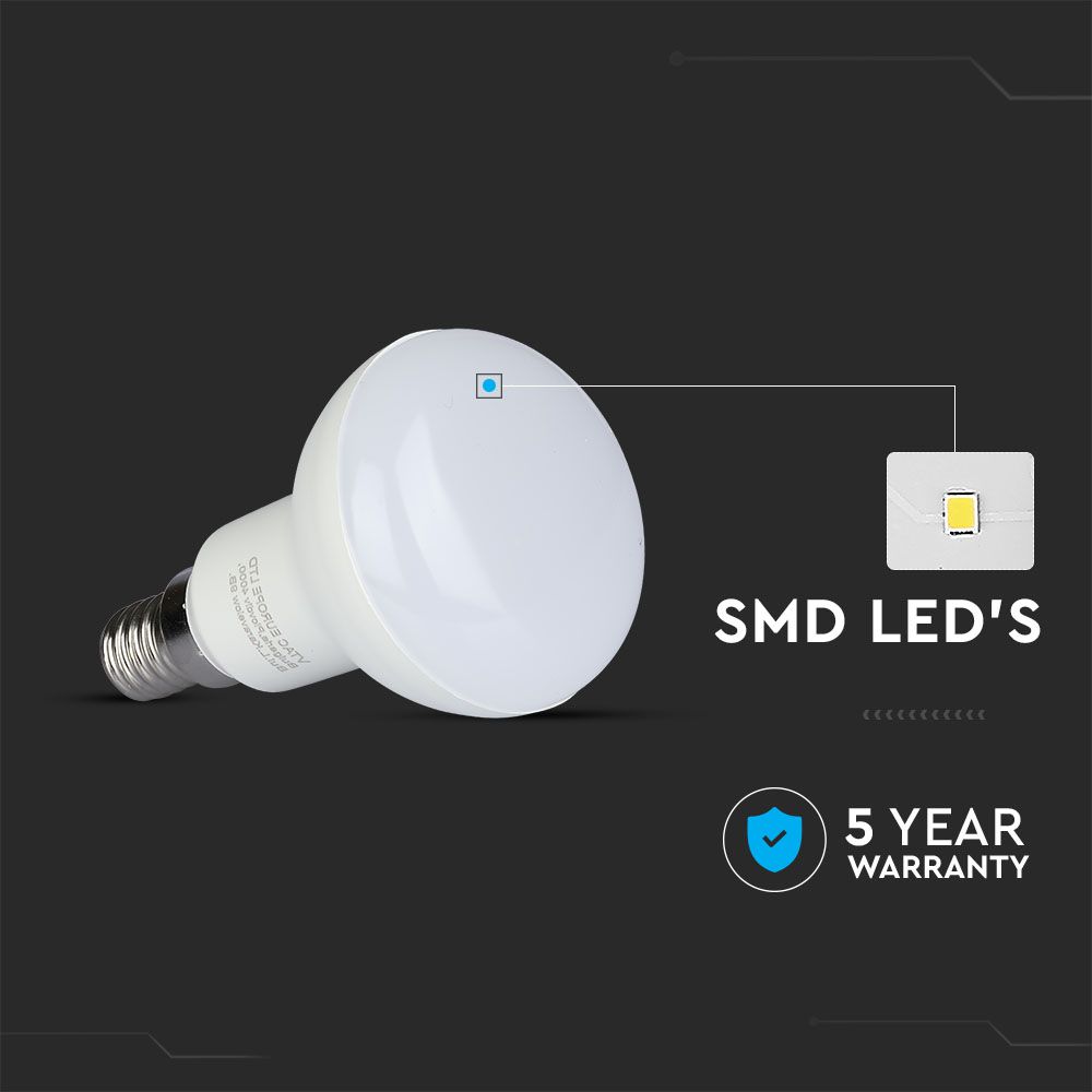LED Bulb - SAMSUNG CHIP 4.8W E14 R50 Plastic 6400K