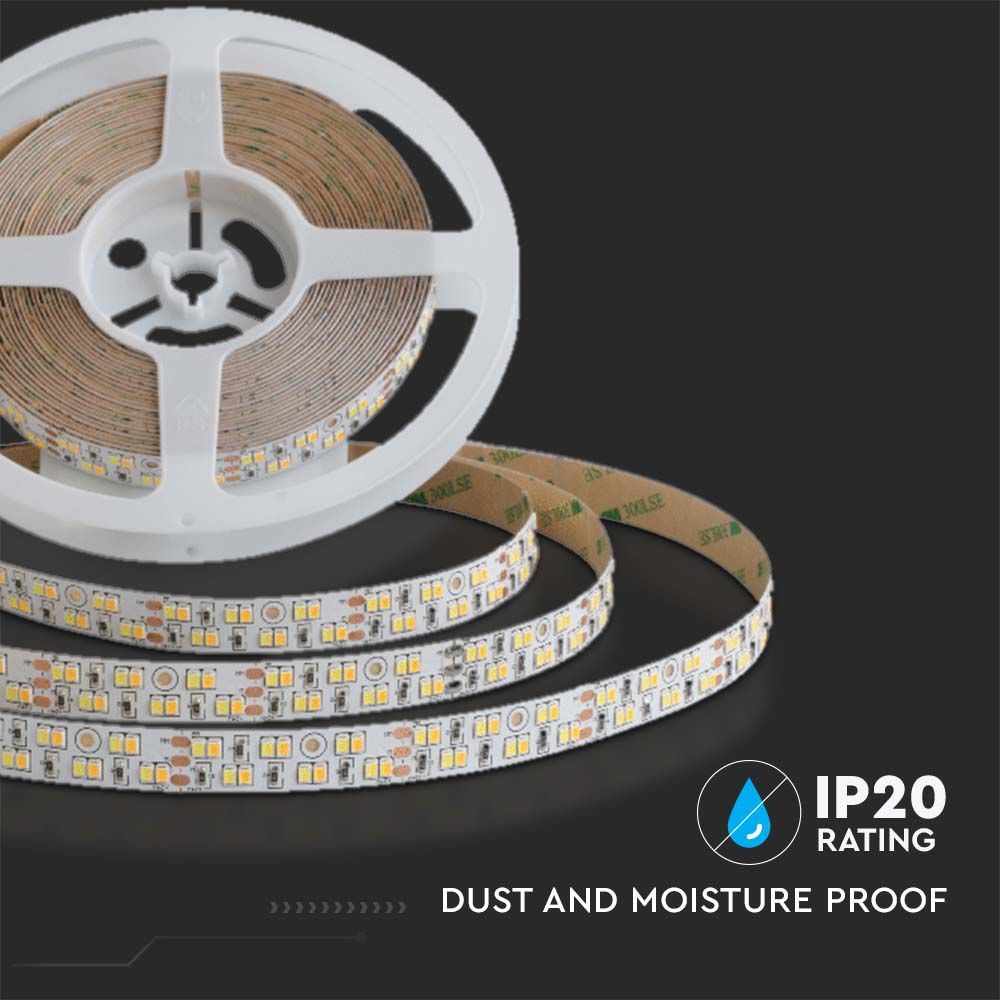 Strip LED SMD2835 240 LED/m 21W/m Doppio PCB 5m 24V 3in1 IP20 15mm img 3