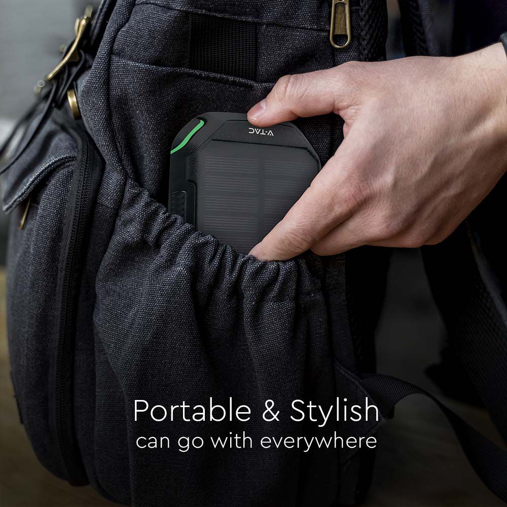 Power Bank 30.000 mAh con Pannello Solare e Ricarica Wireless Colore Nero img 2