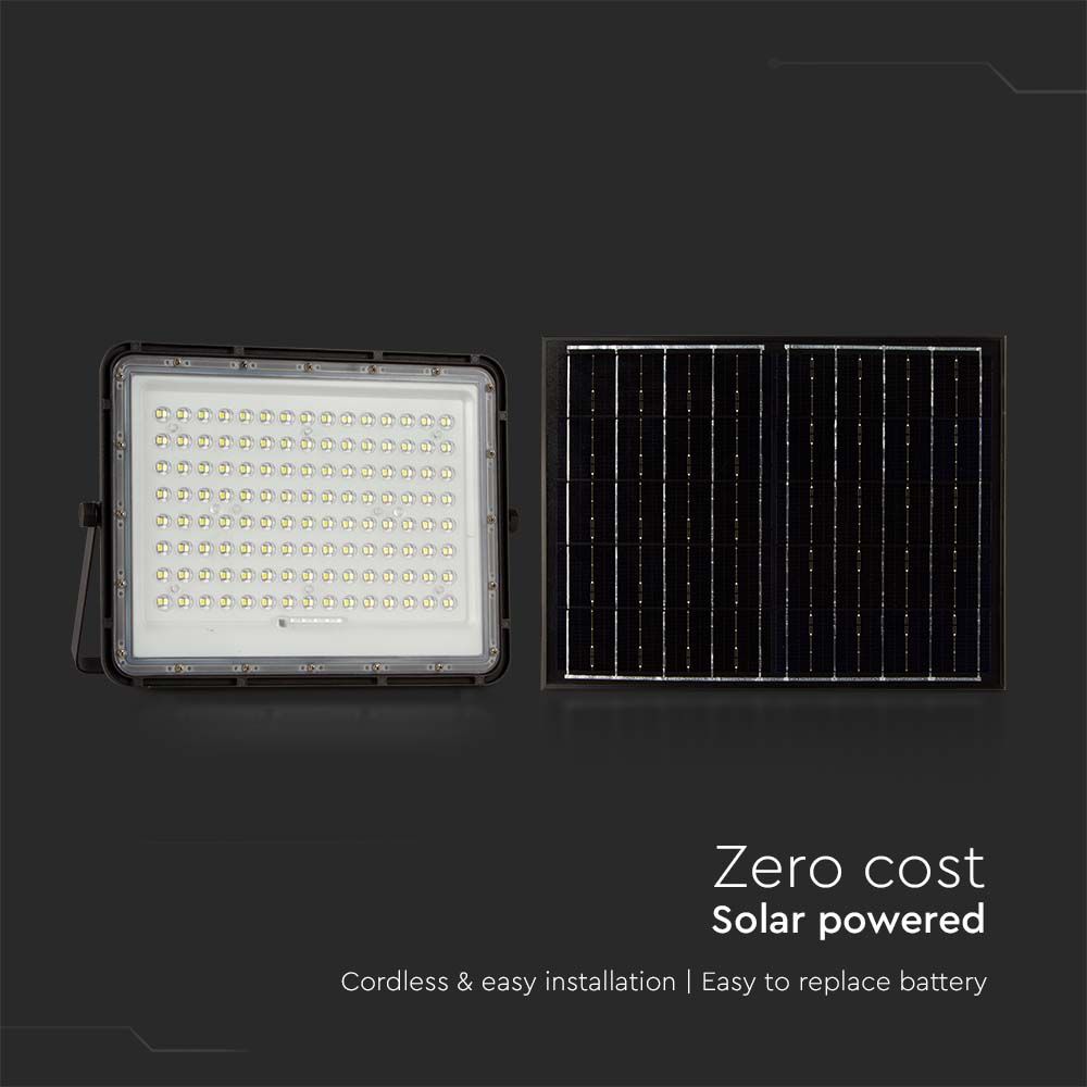 Faro LED con Telecomando e Pannello Solare Batteria sostituibile Cavo da 3m Colore Nero  img 2