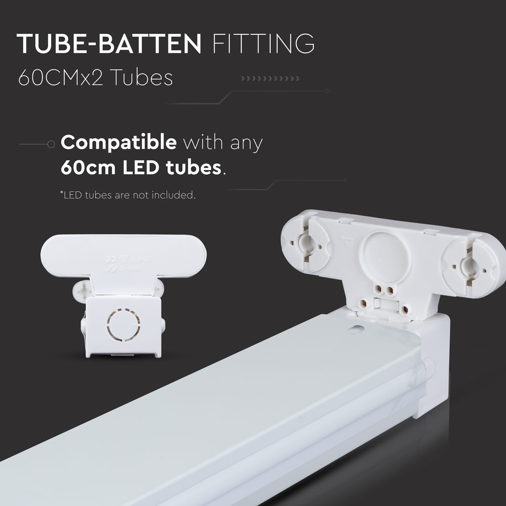 Plafoniere aperte per tubo LED 600 mm 2pz