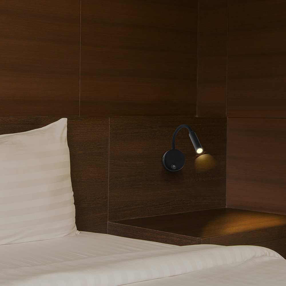 3W LED Bedside Light CREE CHIP Black Body IP20 3000K