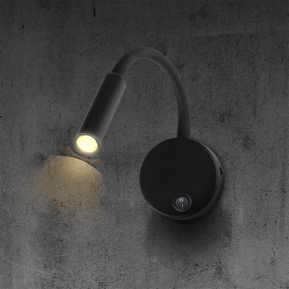 3W LED Bedside Light CREE CHIP Black Body IP20 3000K img 1