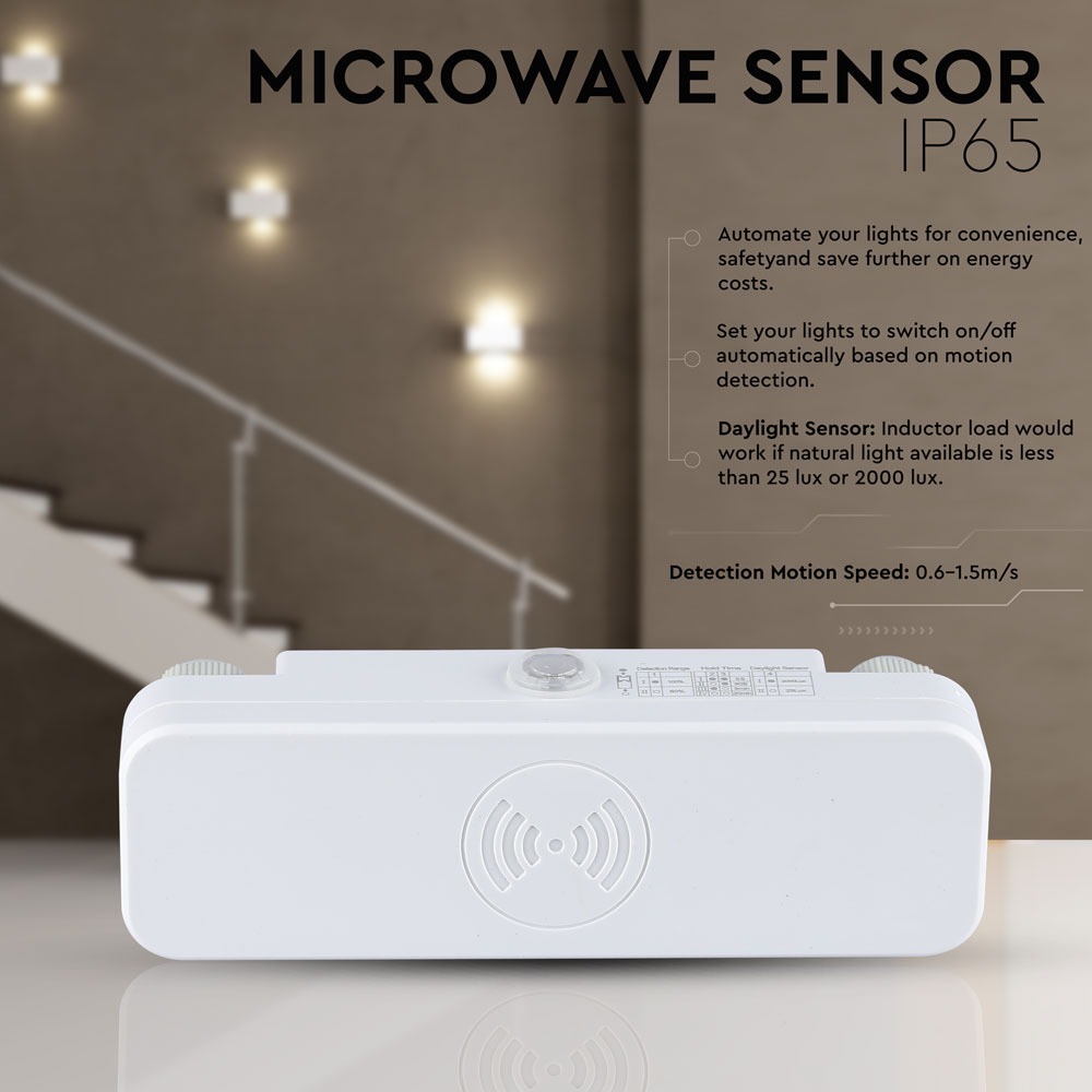 Sensore di movimento Microwave Bianco