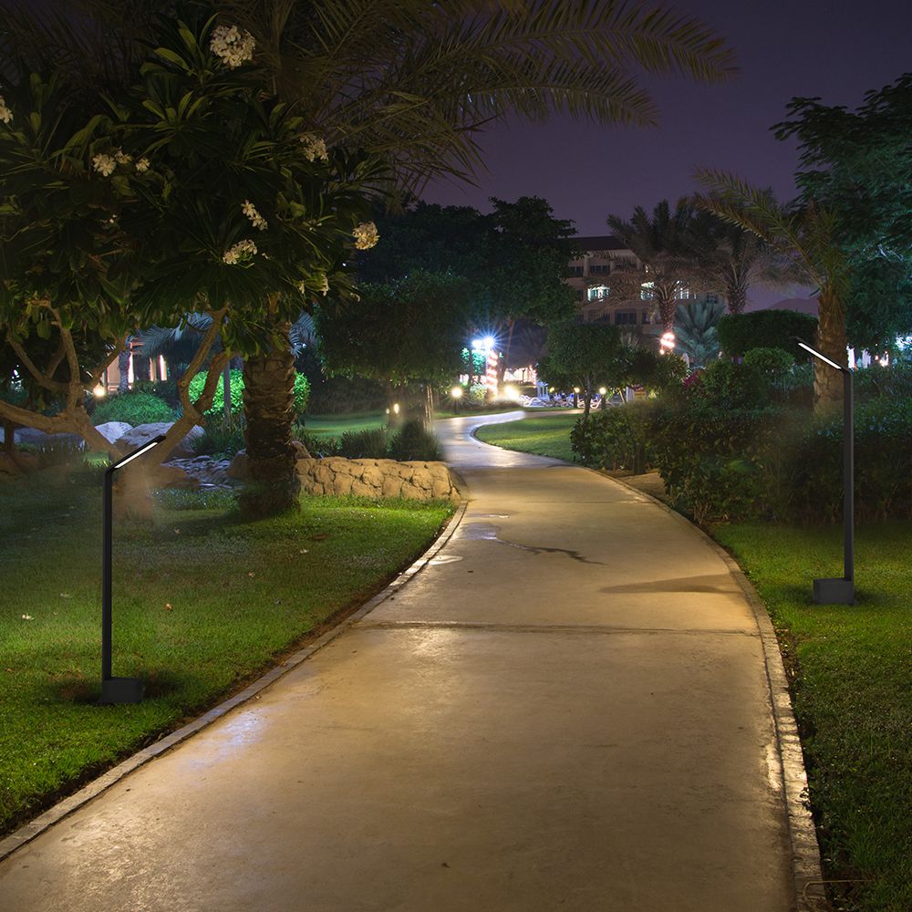 6W  Outdoor Bollard Lamp Black Body 4000K IP54