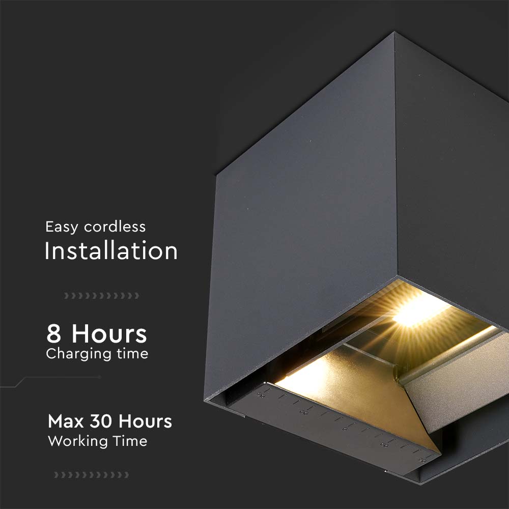 3W LED Solar Wall Light 3in1 Dark Grey Body IP65 img 1