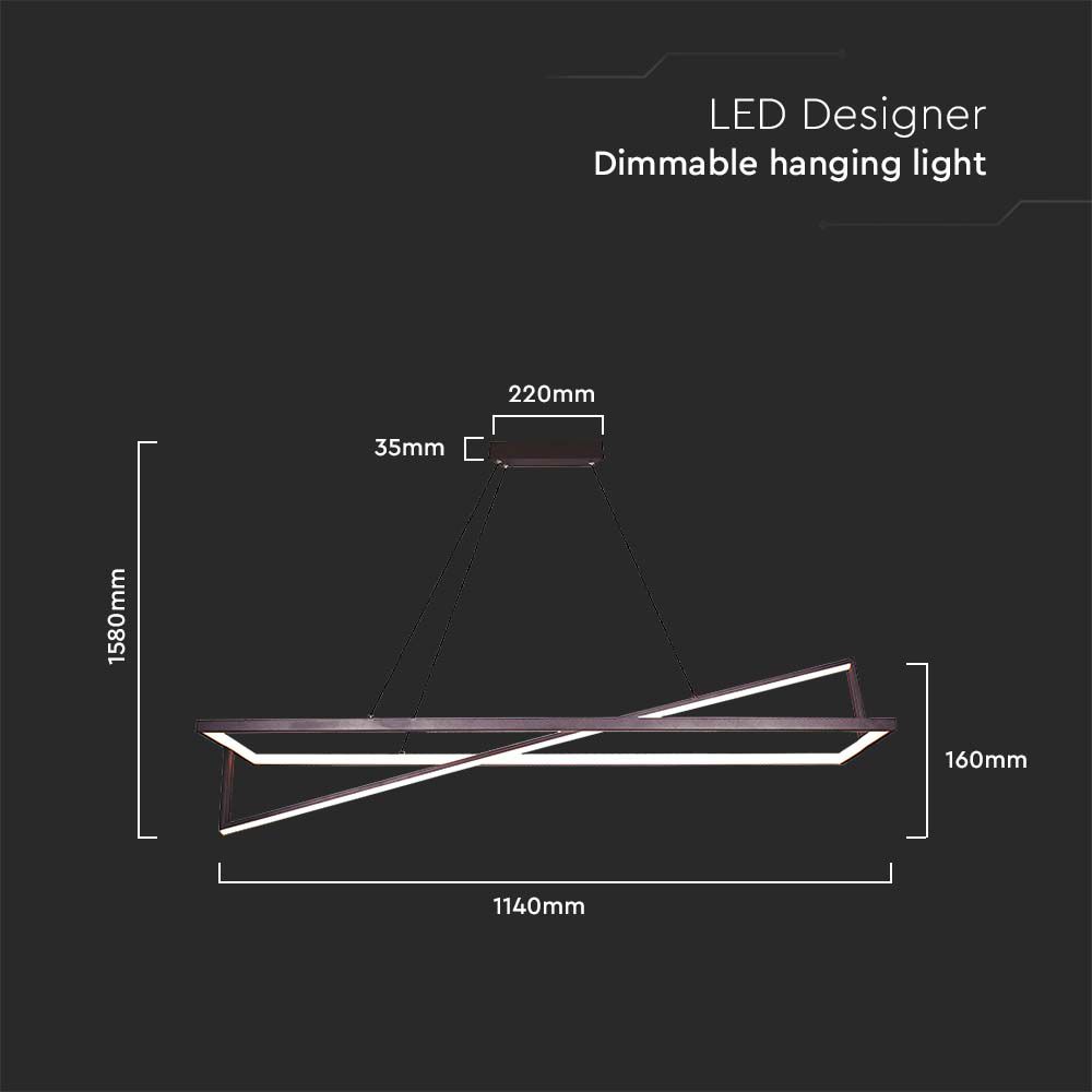 45W LED Designer Hanging Light Triac Dimmable Black 3000K