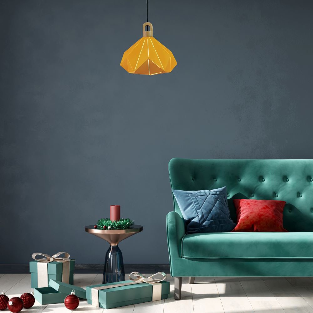 Pendente Light Pastel Wooden Prism Giallo 320 x 270 mm img 1