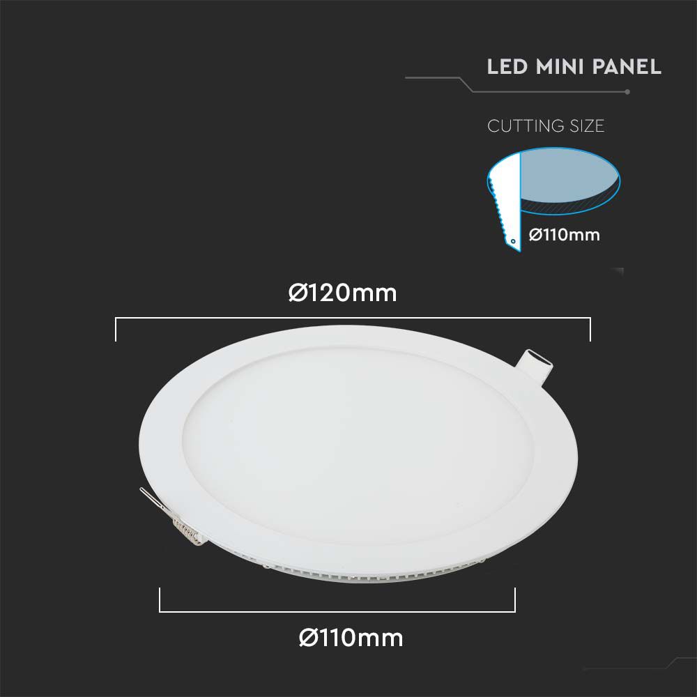 6W LED Premium pannel Down Round 3000K
