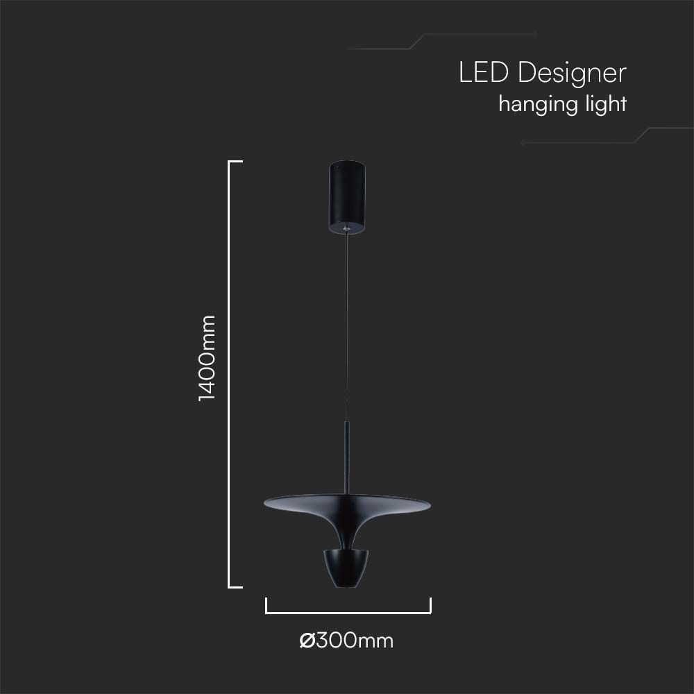 9W LED Designer Hanging Lamp (30*320*100CM) Black 3000K