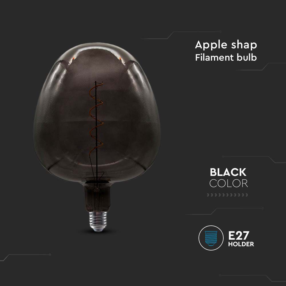 LED Bulb - 4W Filament Apple Shape Black