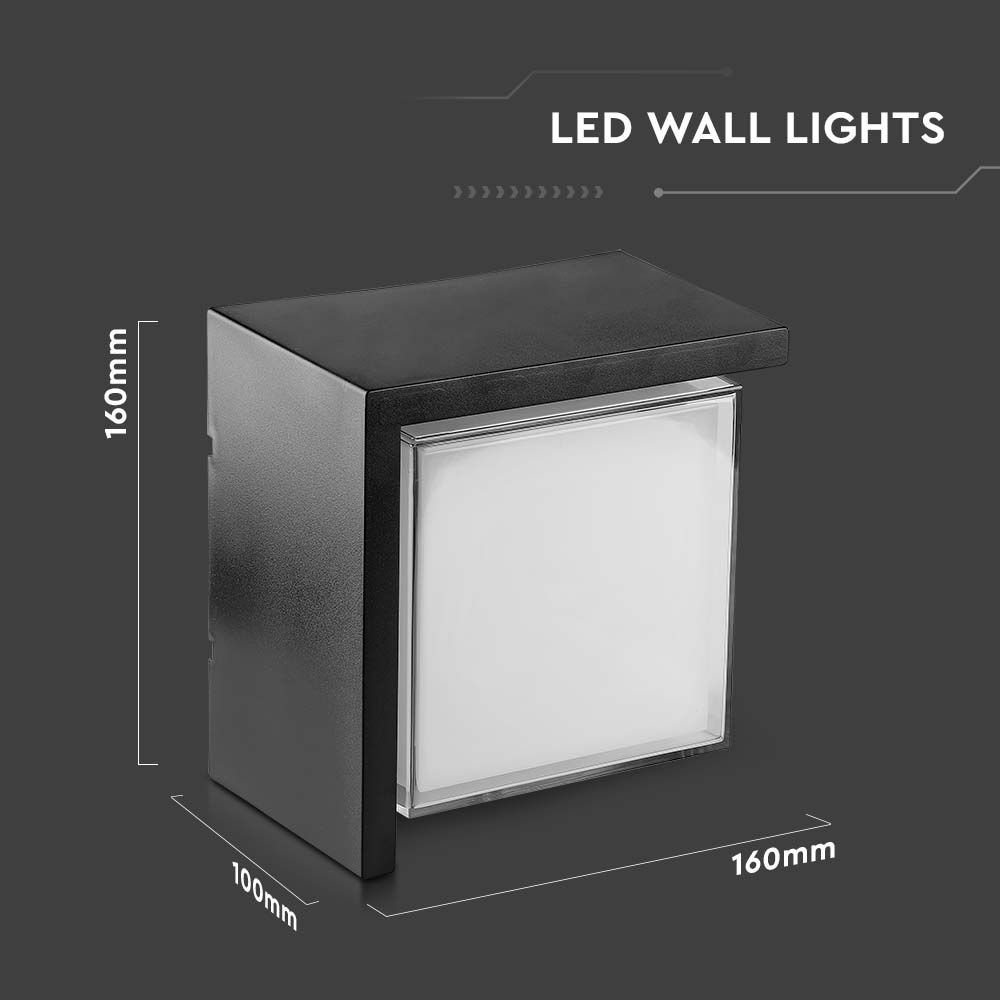 12W LED Wall SamiFrame Black Square 4000K