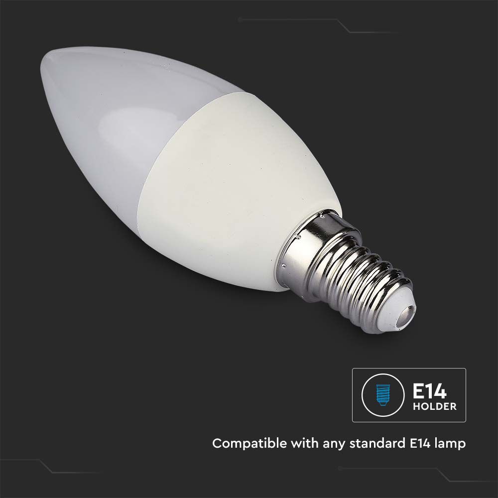 LED Bulb - 4.5W E14 Candle Smart RGB WW CW Compatible With Amazon Alexa And Google Home White img 2