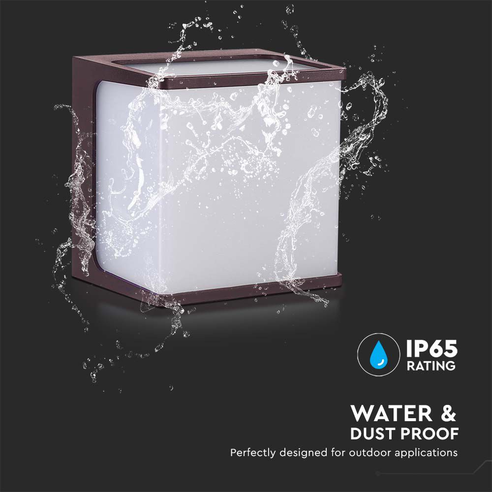 Lampada LED da Muro a Lanterna 8W Classica Colore Marrone 3000K IP65 img 2