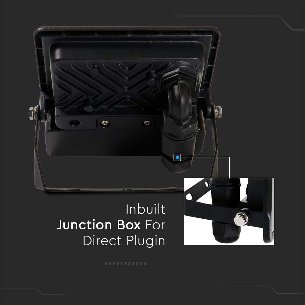 20W LED PIR Sensor Floodlight SAMSUNG CHIP Black Body 3000K img 2