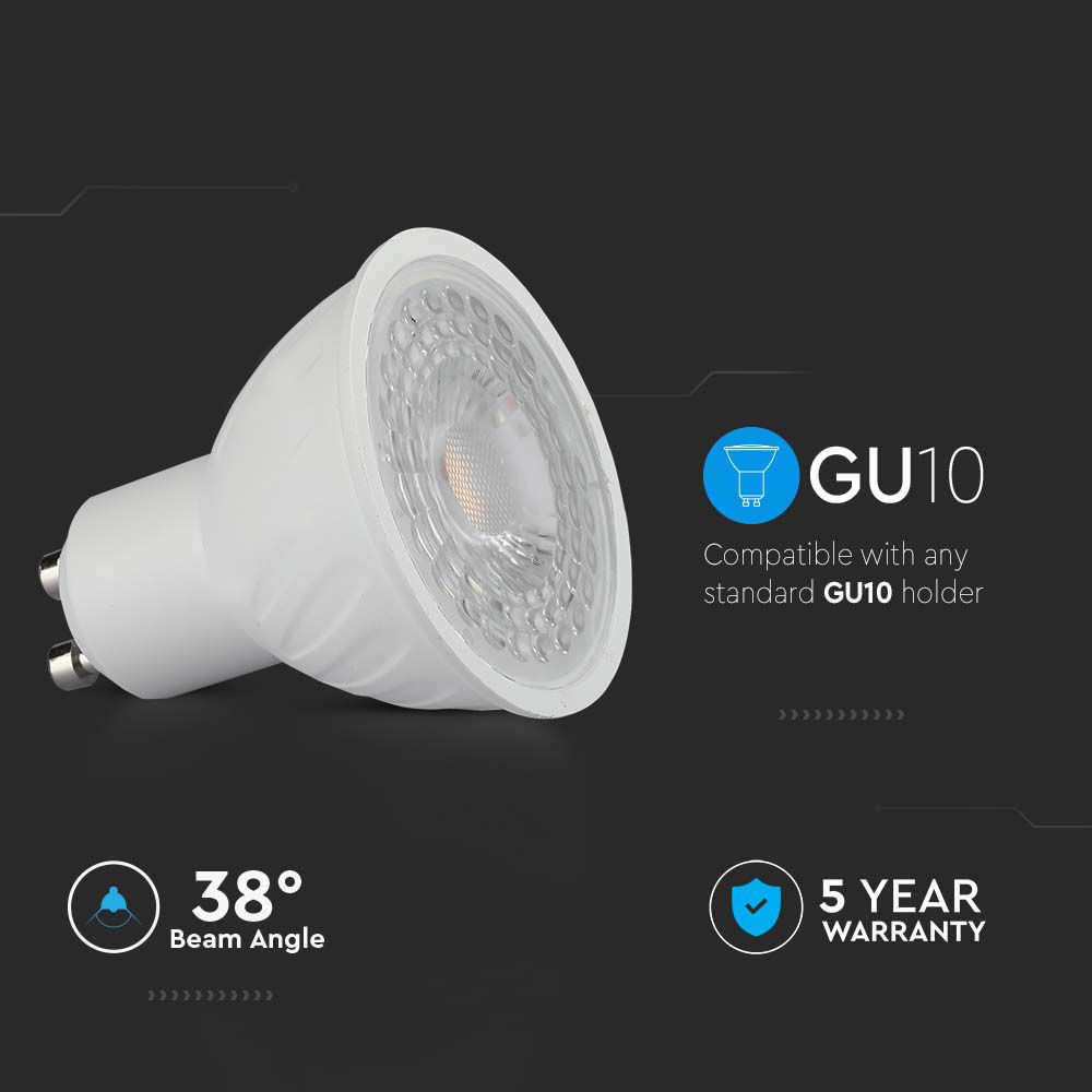 LED Spotlight SAMSUNG CHIP - GU10 6W  Ripple Plastic 38°D 3000K img 1