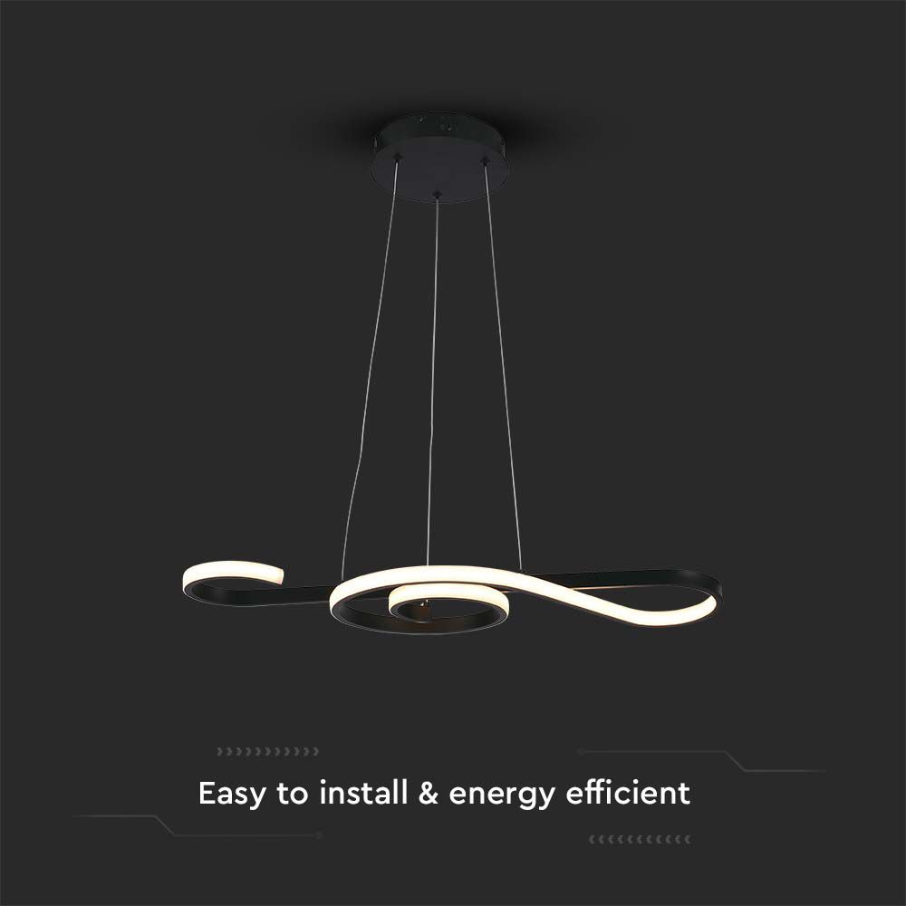Lampadario LED a Sospensione 18W in Metallo dal Design Moderno 70x25cm Colore Nero 3000K