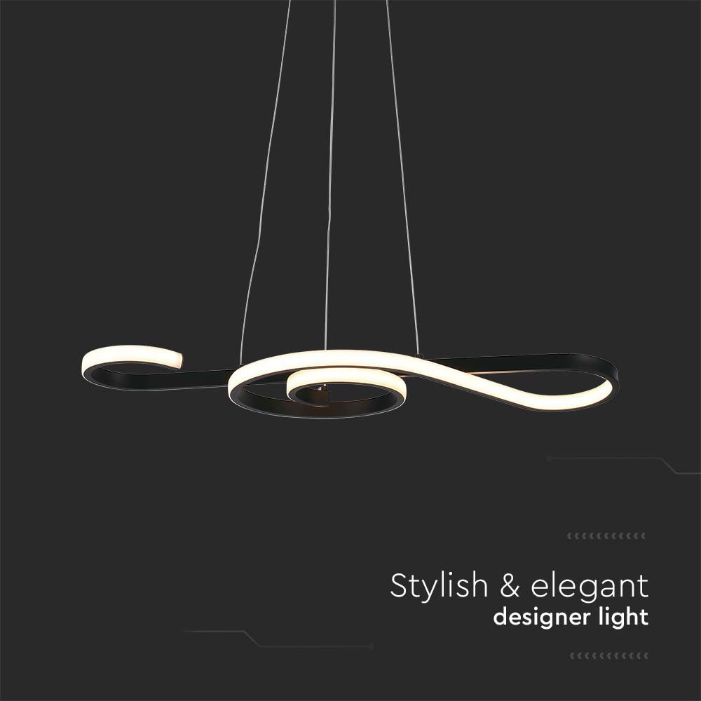 Lampadario LED a Sospensione 18W in Metallo dal Design Moderno 70x25cm Colore Nero 3000K img 1