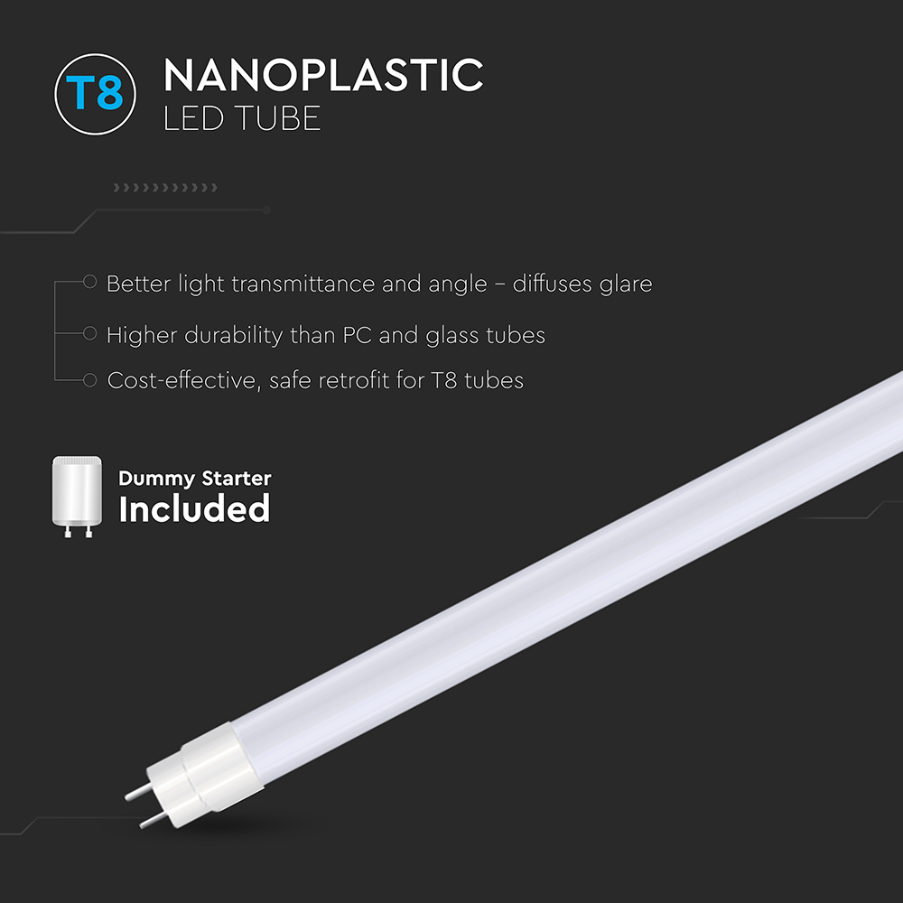 LED Tube T8 18W - 120 cm Nano Plastic img 1