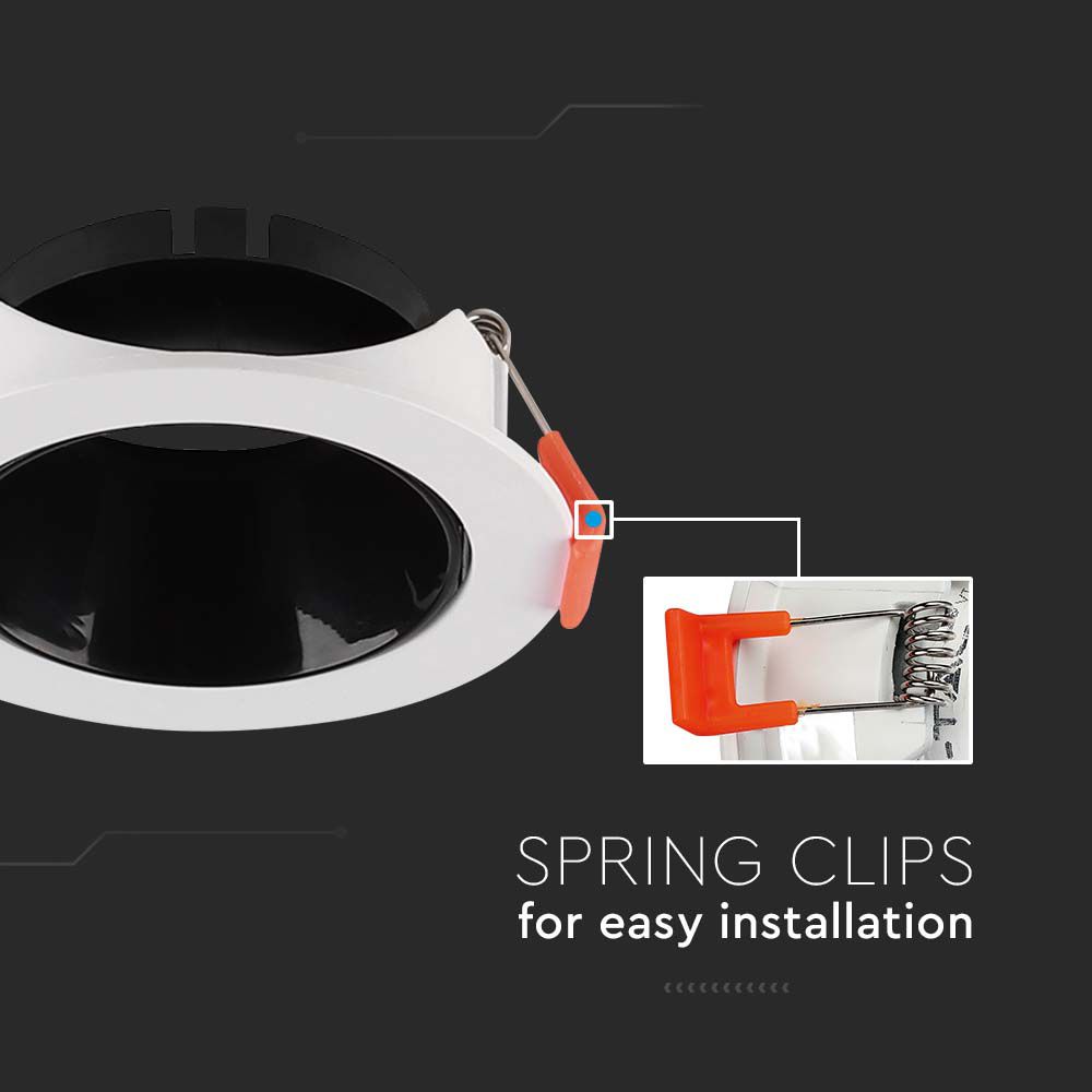 GU10 Fitting Round White Frame + Black Reflector img 1