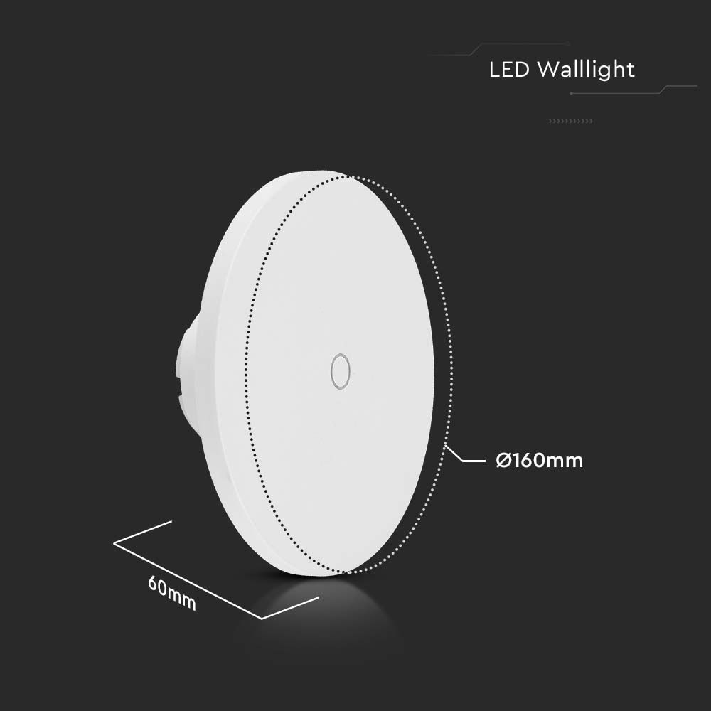 LED Wall Light Black White Dimmable 3in1