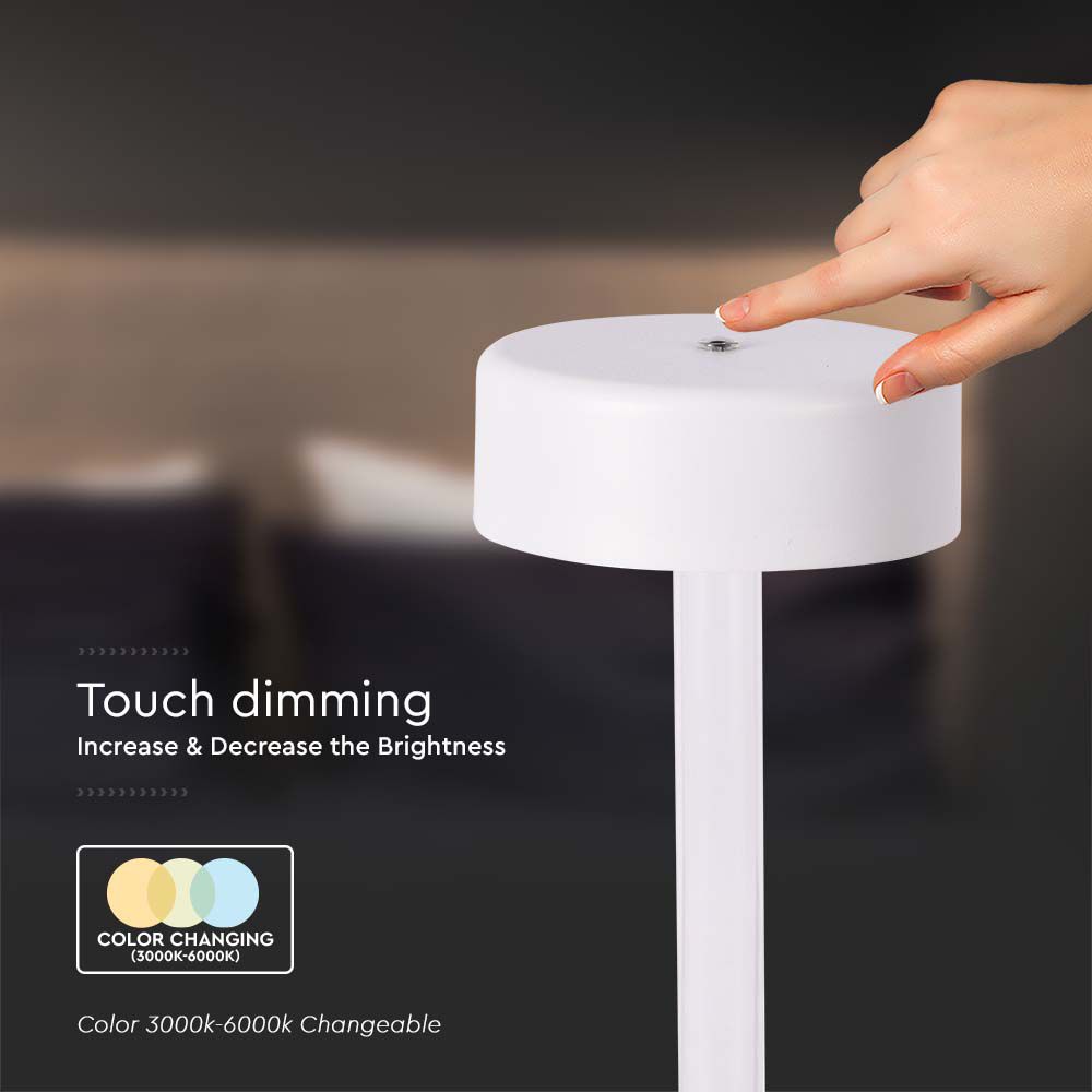 3W LED Table Lamp (D120*260) 3IN1 WhiteTransperent Center Pillar img 1
