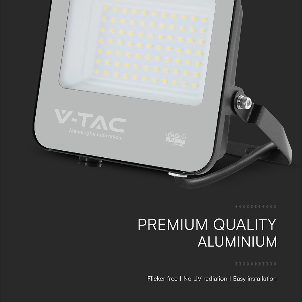 50W LED Floodlight CREE CHIP Black Body Grey Glass 3000K 135LM/W img 4