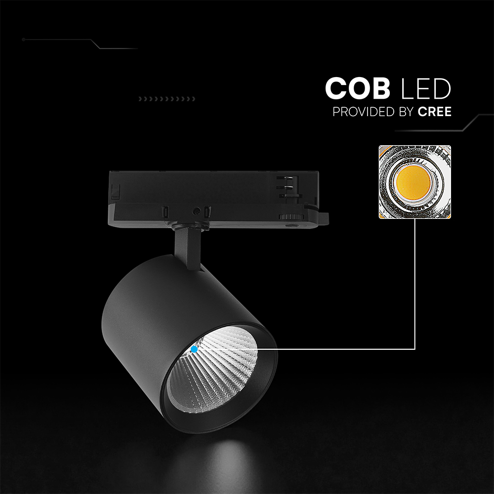 36W LED COB Tracklight CREE CHIP 4000K Black Body