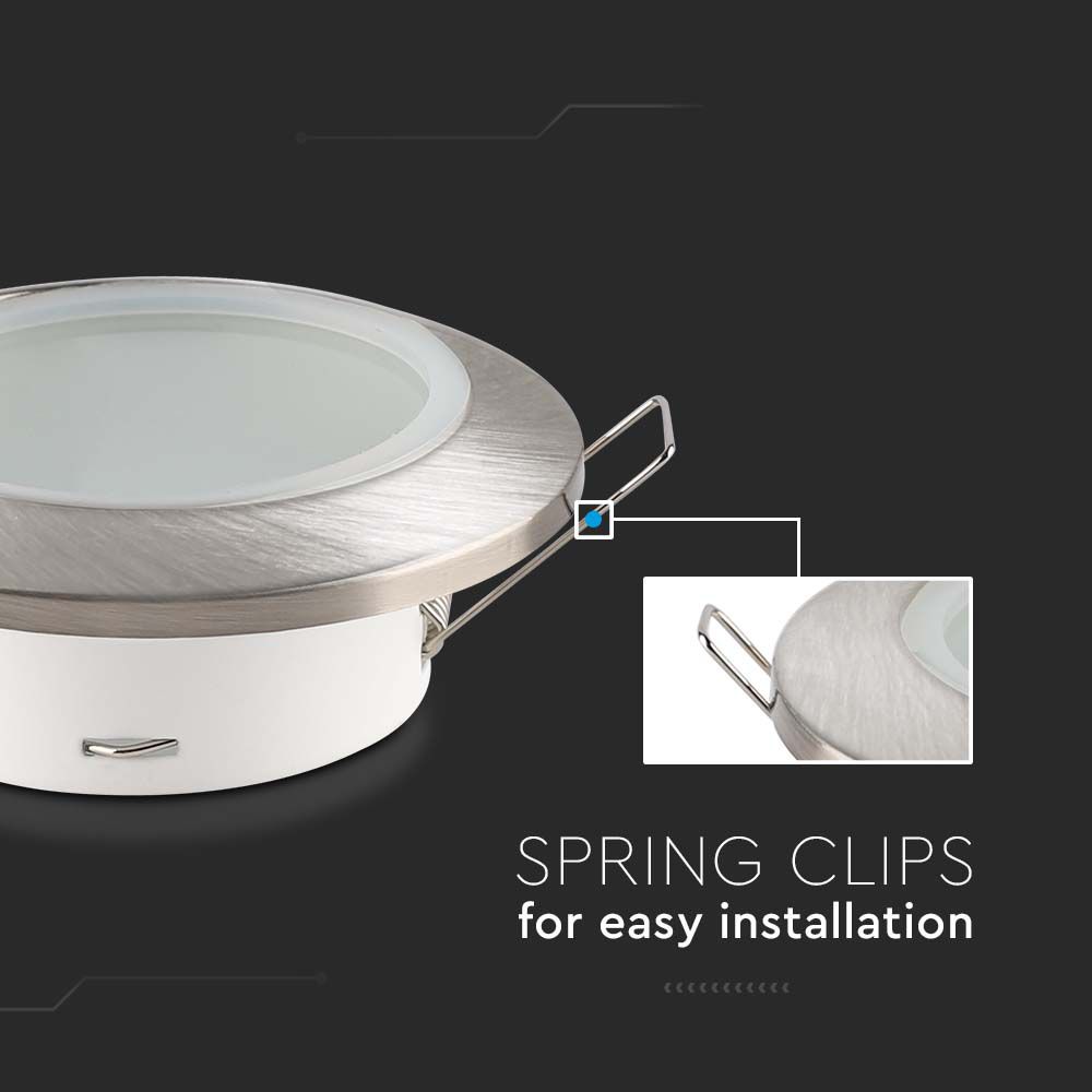 GU10 Fitting Round Satin Nickel img 1