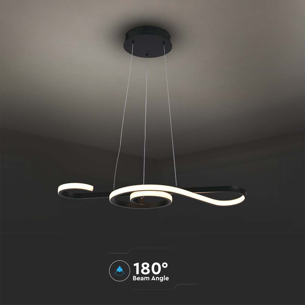 Lampadario LED a Sospensione 18W in Metallo dal Design Moderno 70x25cm Colore Nero 3000K img 2